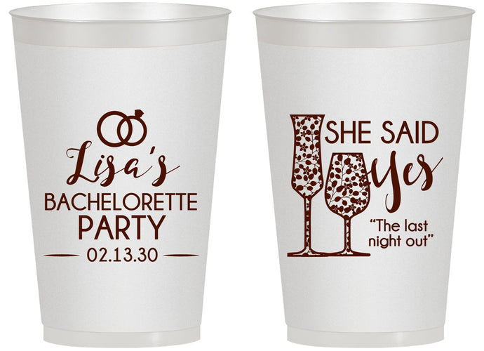 Personalized Bachelorette 14 oz Frosted Cups - The Last Night Out | 60097