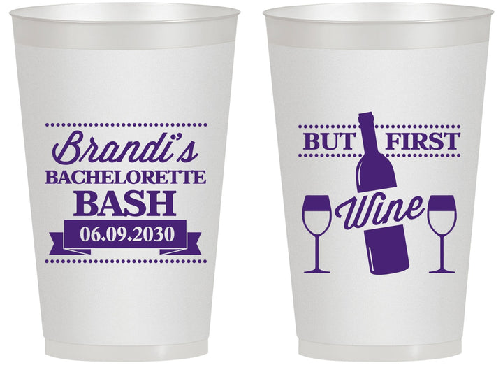 Personalized Bachelorette 14 oz Frosted Cups - Wine | 60099