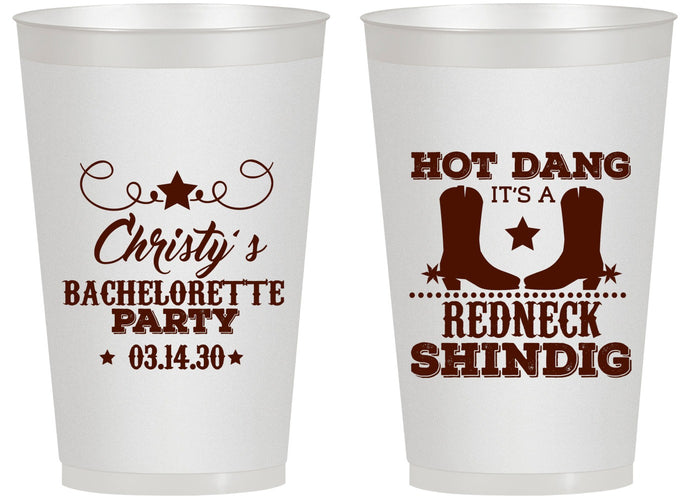 Personalized Bachelorette 14 oz Frosted Cups - Redneck Shindig | 60100