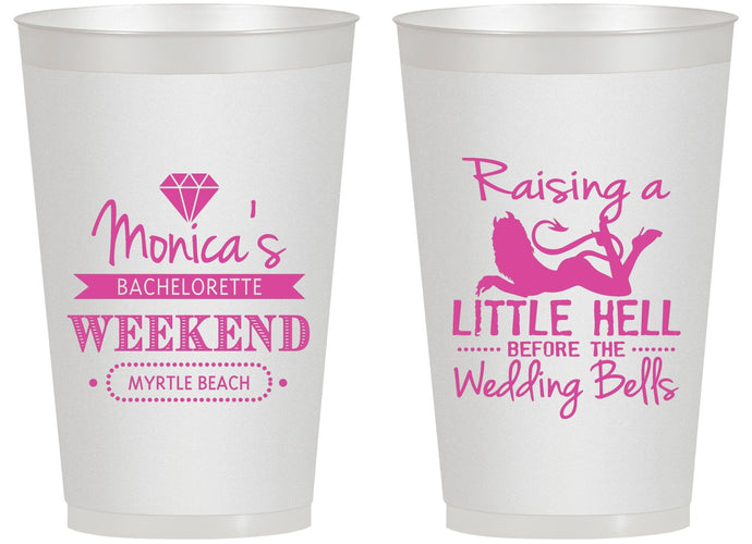 Personalized Bachelorette 14 oz Frosted Cups - Raising A Little Hell | 60103