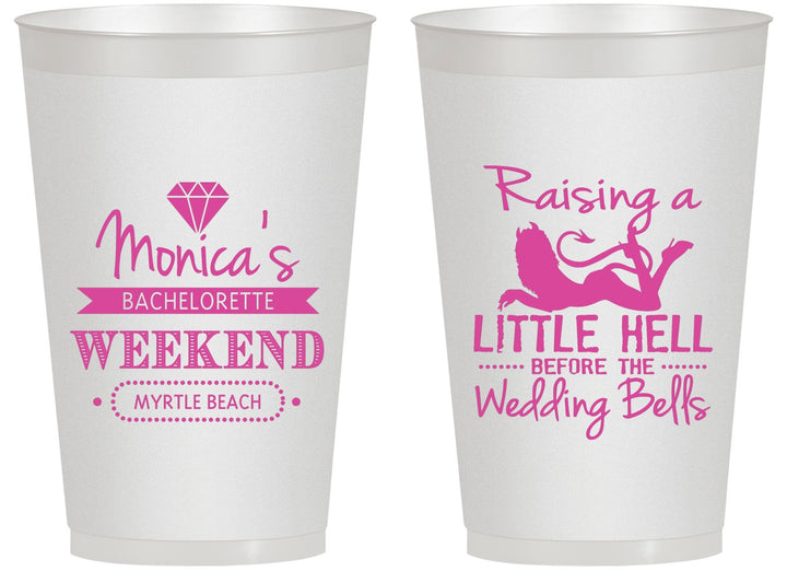 Personalized Bachelorette 14 oz Frosted Cups - Raising A Little Hell | 60103