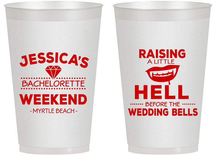 Personalized Bachelorette 14 oz Frosted Cups - Raising A Little Hell | 60106