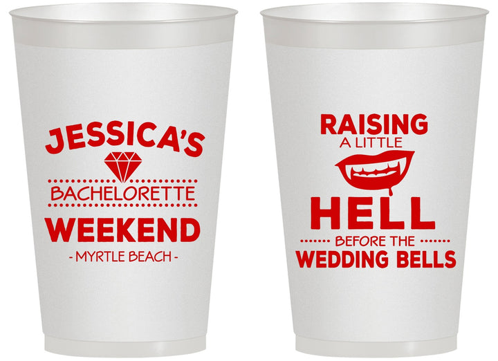 Personalized Bachelorette 14 oz Frosted Cups - Raising A Little Hell | 60106