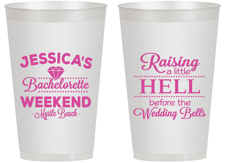 Personalized Bachelorette 14 oz Frosted Cups - Raising A Little Hell | 60107