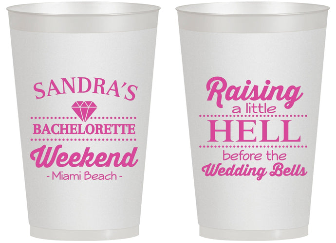 Personalized Bachelorette 14 oz Frosted Cups - Raising A Little Hell | 60108