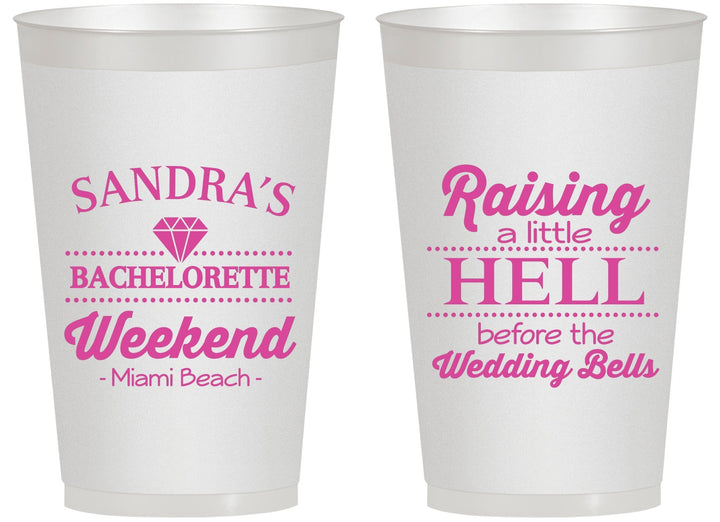 Personalized Bachelorette 14 oz Frosted Cups - Raising A Little Hell | 60108