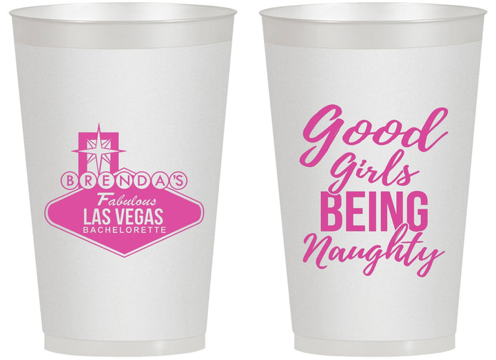 Personalized Bachelorette 14 oz Frosted Cups - Good Girls Naughty | 60111
