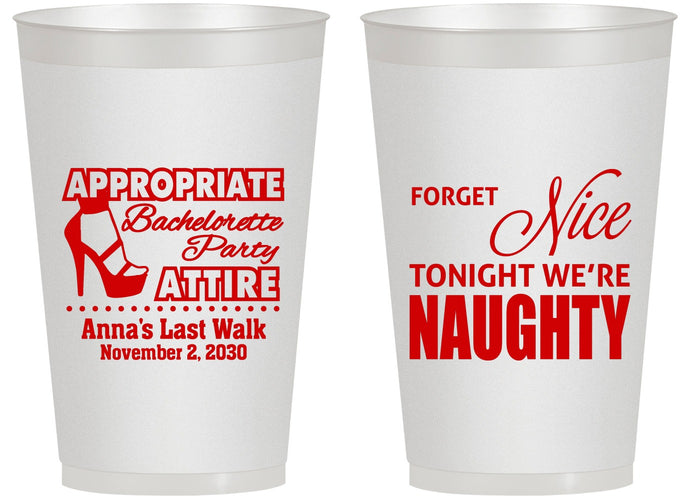 Personalized Bachelorette 14 oz Frosted Cups - Nice Tonight Naughty | 60112