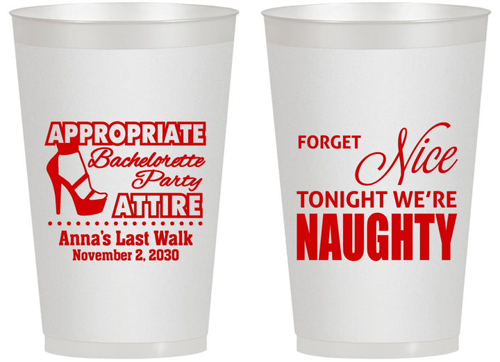 Personalized Bachelorette 14 oz Frosted Cups - Nice Tonight Naughty | 60112