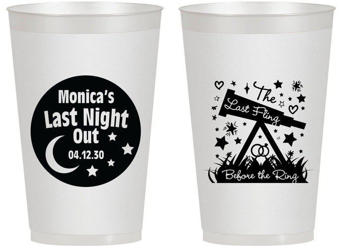 Personalized Bachelorette 14 oz Frosted Cups - Last Fling Before Rings | 60113