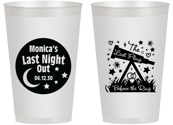 Personalized Bachelorette 14 oz Frosted Cups - Last Fling Before Rings | 60113