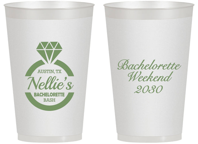 Personalized Bachelorette 14 oz Frosted Cups - Ring | 60115