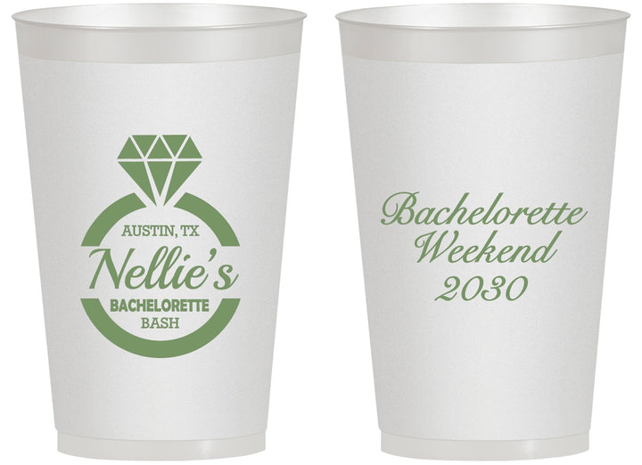 Personalized Bachelorette 14 oz Frosted Cups - Ring | 60115