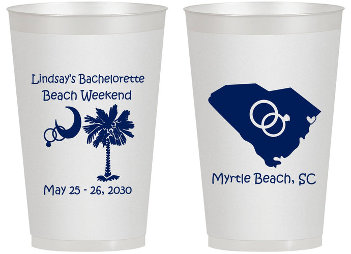 Personalized Bachelorette 14 oz Frosted Cups - South Carolina | 60117