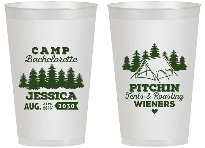Personalized Bachelorette 14 oz Frosted Cups - Camping | 60124