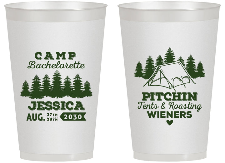 Personalized Bachelorette 14 oz Frosted Cups - Camping | 60124