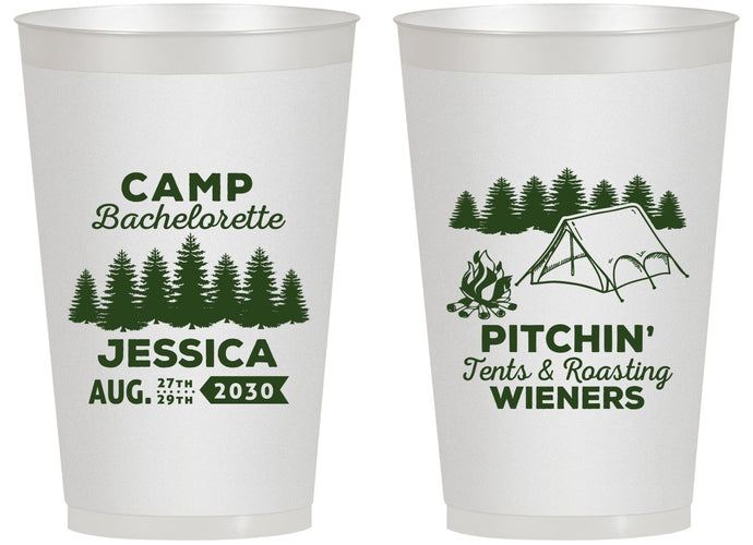 Personalized Bachelorette 14 oz Frosted Cups - Camping | 60125