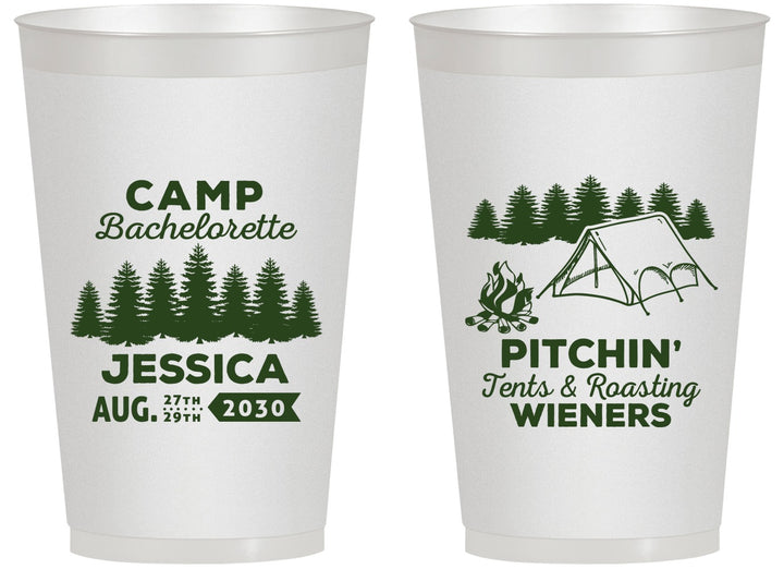 Personalized Bachelorette 14 oz Frosted Cups - Camping | 60125