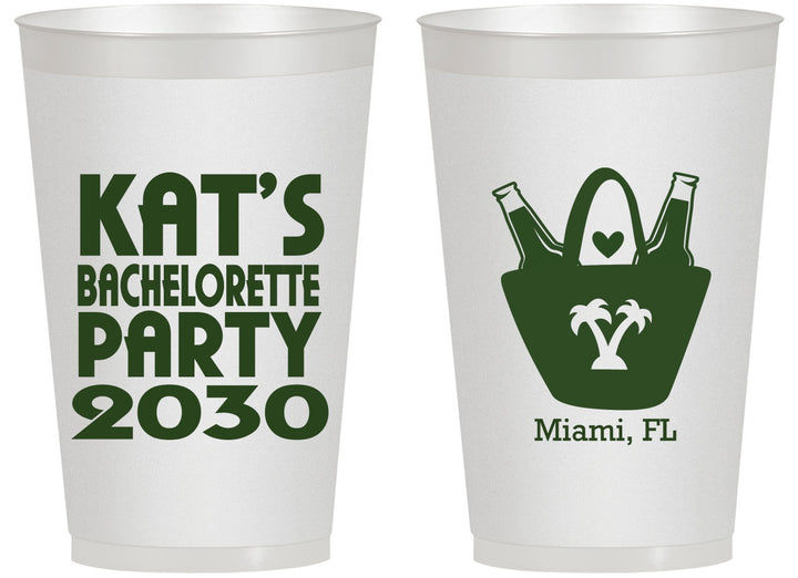 Personalized Bachelorette 14 oz Frosted Cups - Beach | 60126