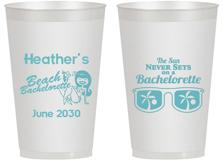Personalized Bachelorette 14 oz Frosted Cups - Beach | 60135