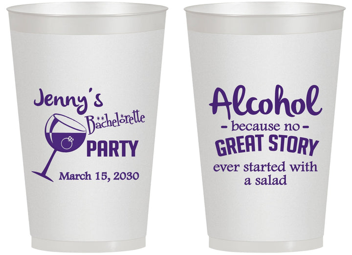 Personalized Bachelorette 14 oz Frosted Cups - Alcohol | 60138