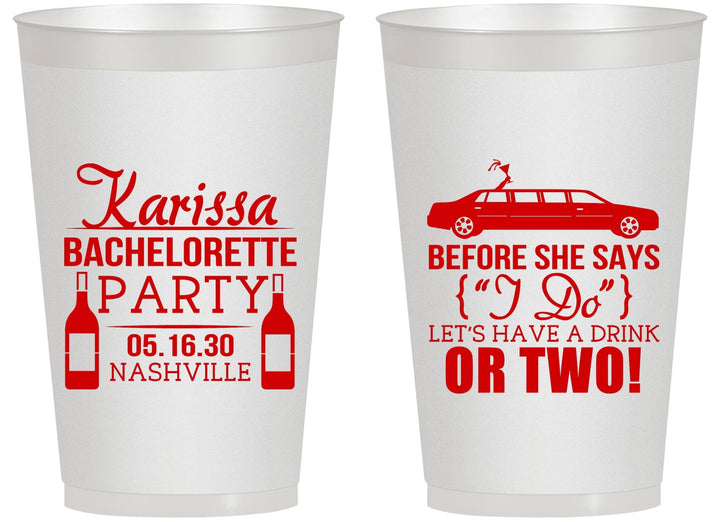 Personalized Bachelorette 14 oz Frosted Cups - Before She Says I Do | 60142