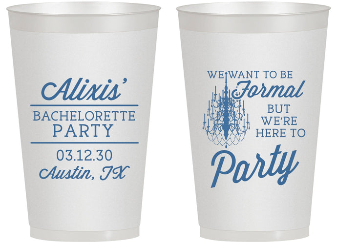 Personalized Bachelorette 14 oz Frosted Cups - Formal Party | 60145