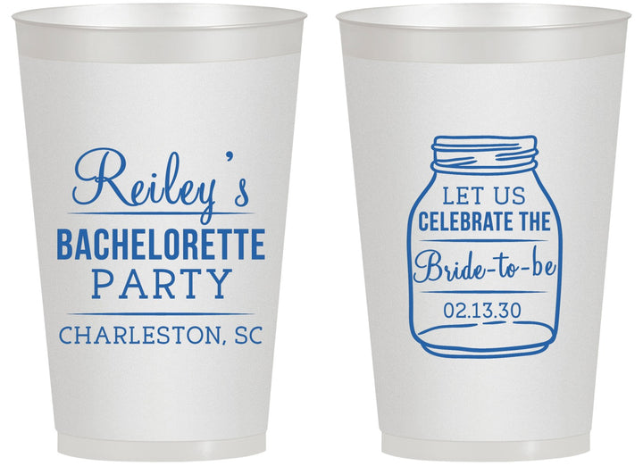 Personalized Bachelorette 14 oz Frosted Cups - Bride To Be | 60146