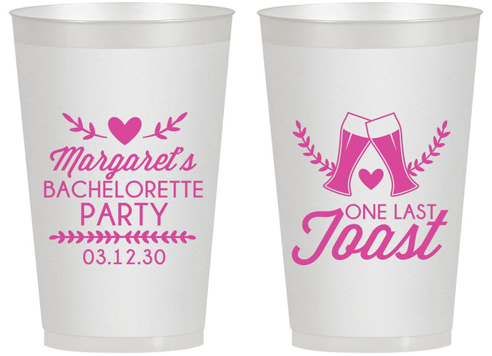 Personalized Bachelorette 14 oz Frosted Cups - One Last Toast | 60147