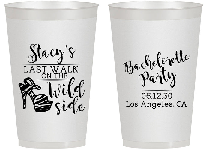 Personalized Bachelorette 14 oz Frosted Cups - Last Walk Wild Side | 60148