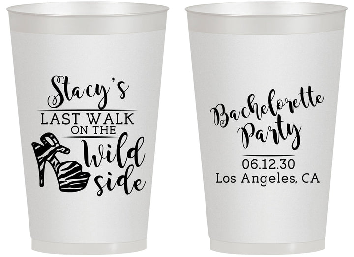 Personalized Bachelorette 14 oz Frosted Cups - Last Walk Wild Side | 60148