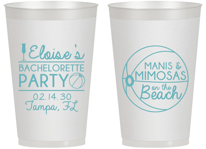 Personalized Bachelorette 14 oz Frosted Cups - Manis Mimosas | 60149