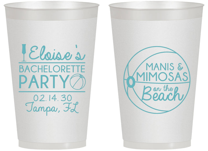 Personalized Bachelorette 14 oz Frosted Cups - Manis Mimosas | 60149