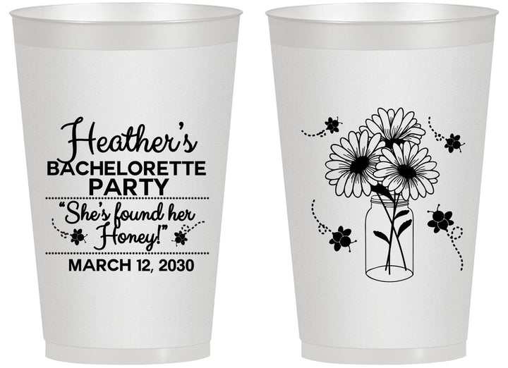 Personalized Bachelorette 14 oz Frosted Cups - She Found Her Honey | 60150