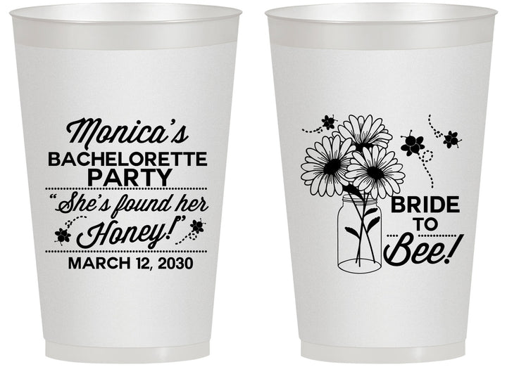 Personalized Bachelorette 14 oz Frosted Cups - Bride To Bee | 60152