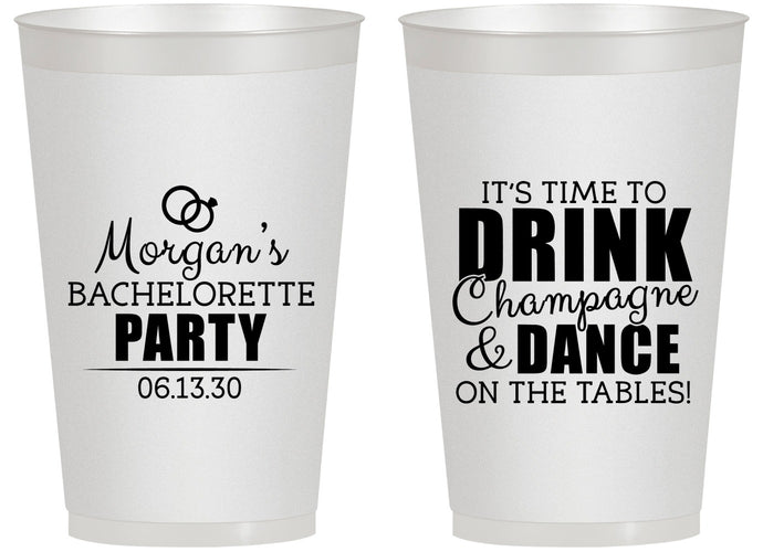 Personalized Bachelorette 14 oz Frosted Cups - Drink Champagne Dance | 60154