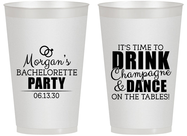 Personalized Bachelorette 14 oz Frosted Cups - Drink Champagne Dance | 60154