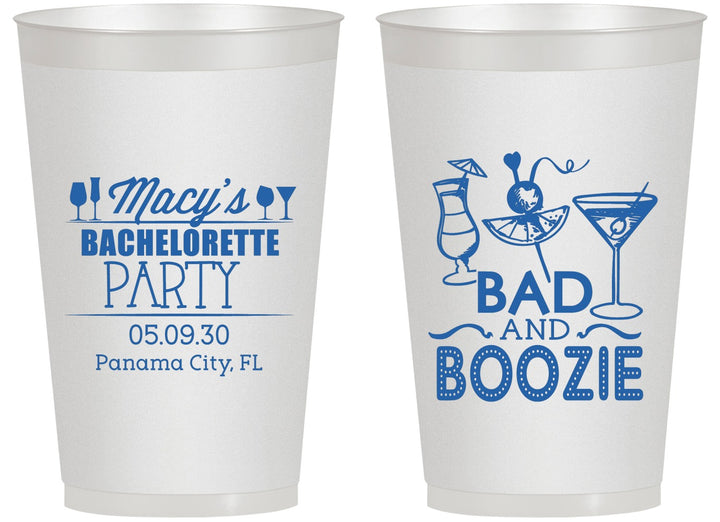 Personalized Bachelorette 14 oz Frosted Cups - Bad And Boozie | 60155