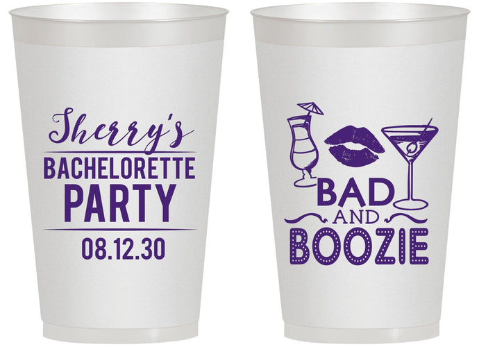 Personalized Bachelorette 14 oz Frosted Cups - Bad And Boozie | 60156