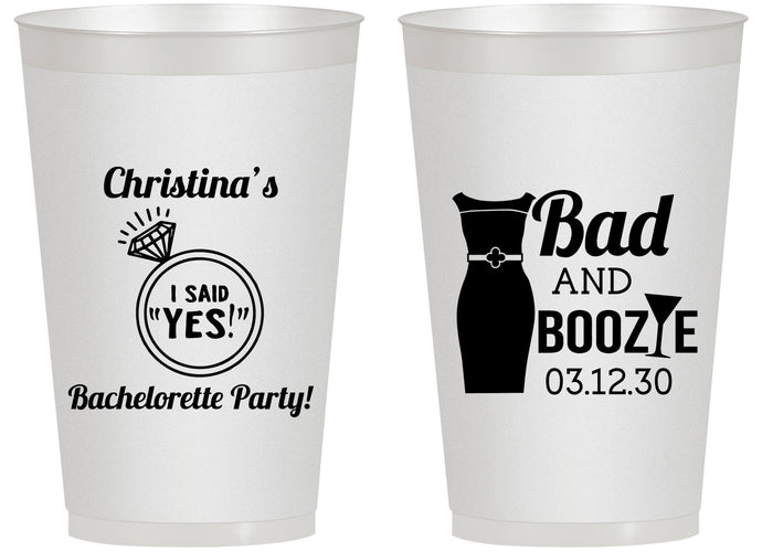 Personalized Bachelorette 14 oz Frosted Cups - Bad And Boozie | 60157