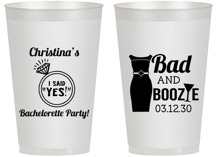 Personalized Bachelorette 14 oz Frosted Cups - Bad And Boozie | 60157
