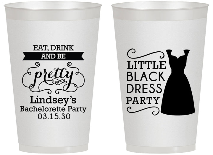 Personalized Bachelorette 14 oz Frosted Cups - Little Black Dress | 60164