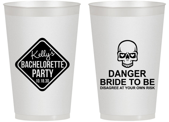 Personalized Bachelorette 14 oz Frosted Cups - Danger Bride To Be | 60165