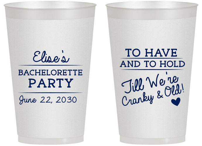Personalized Bachelorette 14 oz Frosted Cups - To Have And To Hold | 60168