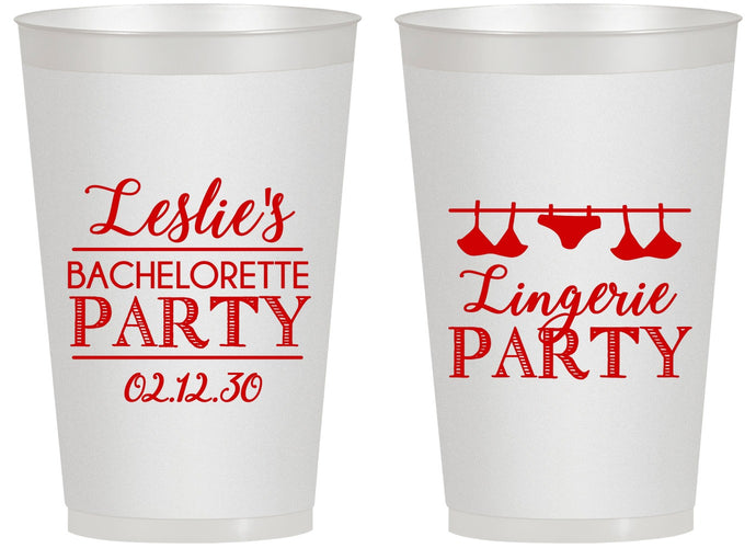 Personalized Bachelorette 14 oz Frosted Cups - Lingerie Party | 60171