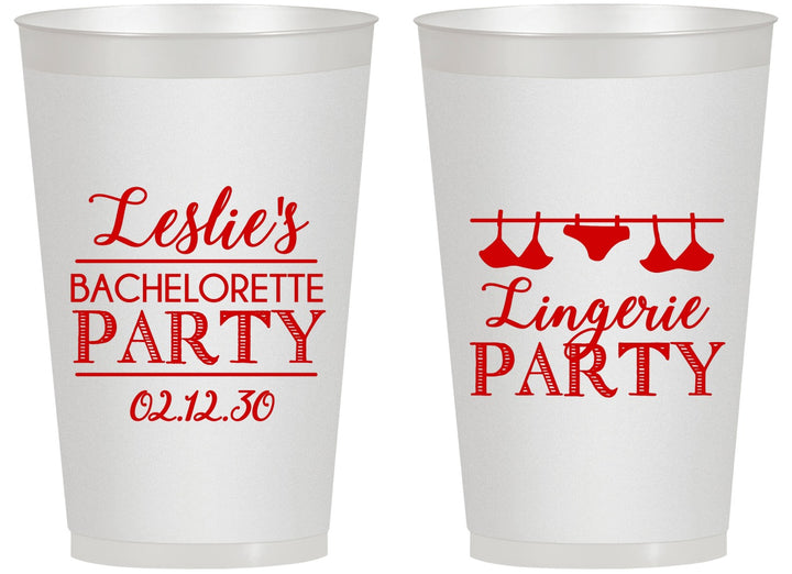 Personalized Bachelorette 14 oz Frosted Cups - Lingerie Party | 60171