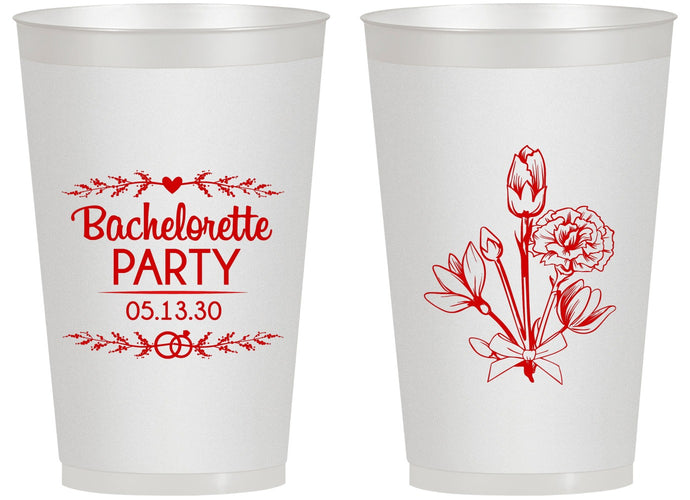 Personalized Bachelorette 14 oz Frosted Cups - Flowers | 60174