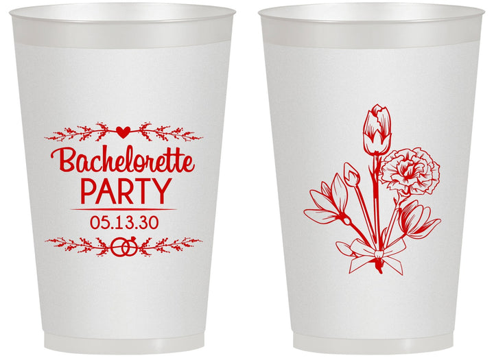 Personalized Bachelorette 14 oz Frosted Cups - Flowers | 60174