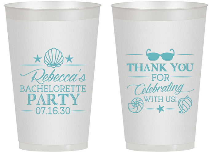 Personalized Bachelorette 14 oz Frosted Cups - Beach | 60177