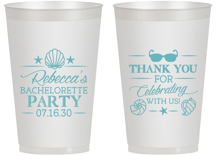 Personalized Bachelorette 14 oz Frosted Cups - Beach | 60177